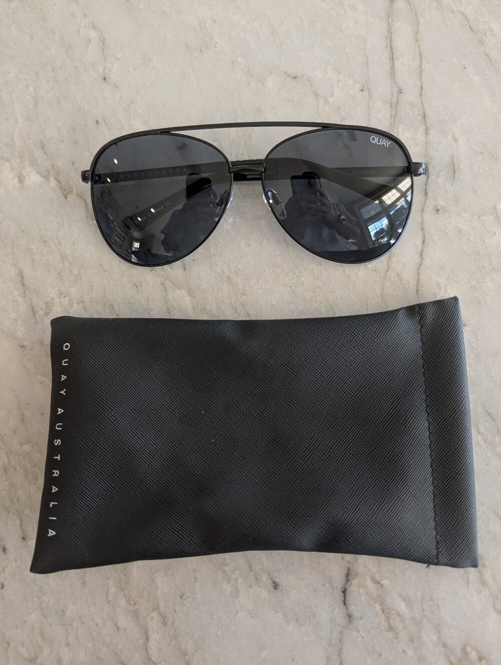 Quay Australia Men’s Black Aviator Sunglasses